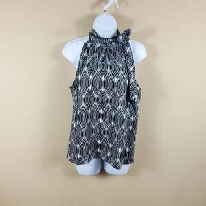 Ann Taylor Printed Halter Tie Neck Sleeveless Blouse Size LP